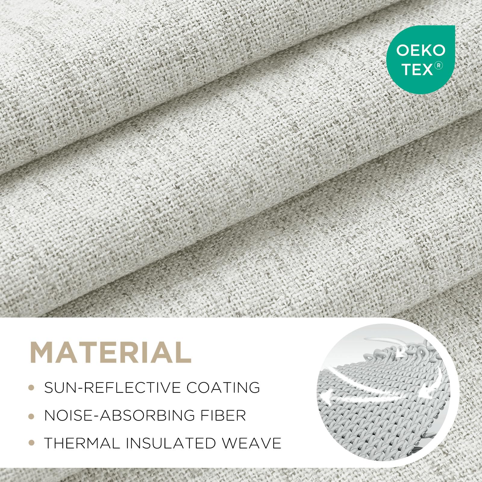 Gros plan Joydeco sur texture lin offrant style et durabilité
