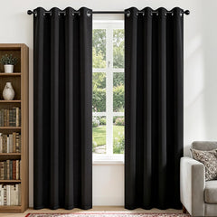 Joydeco rideau face avant noir, style sobre et occultation