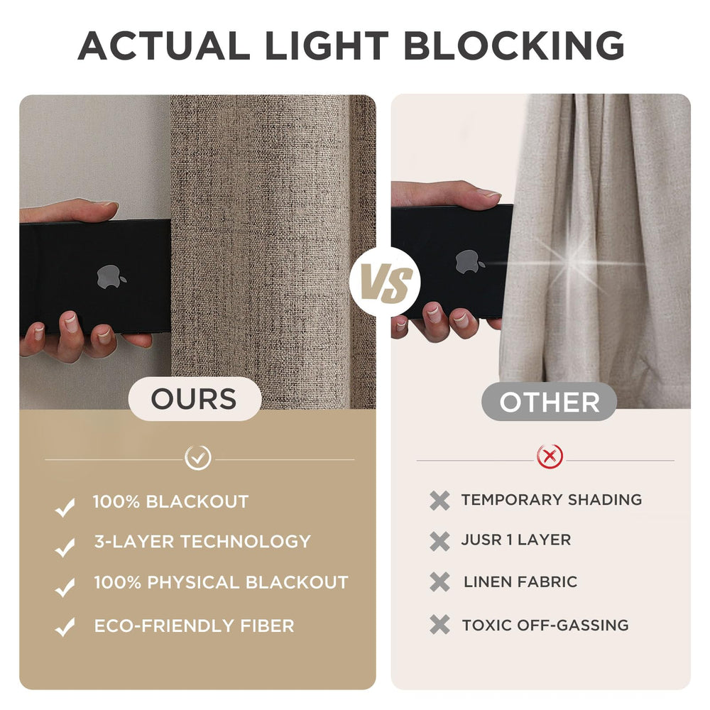 Joydeco rideau poche de tringle installée pour style froncé