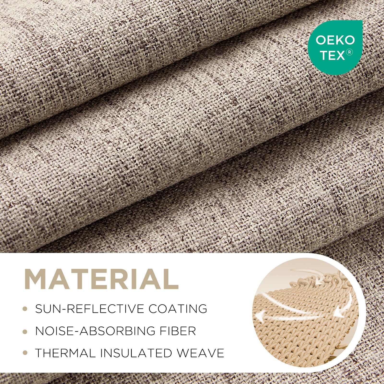 Joydeco rideau gros plan texture lin pour look raffiné