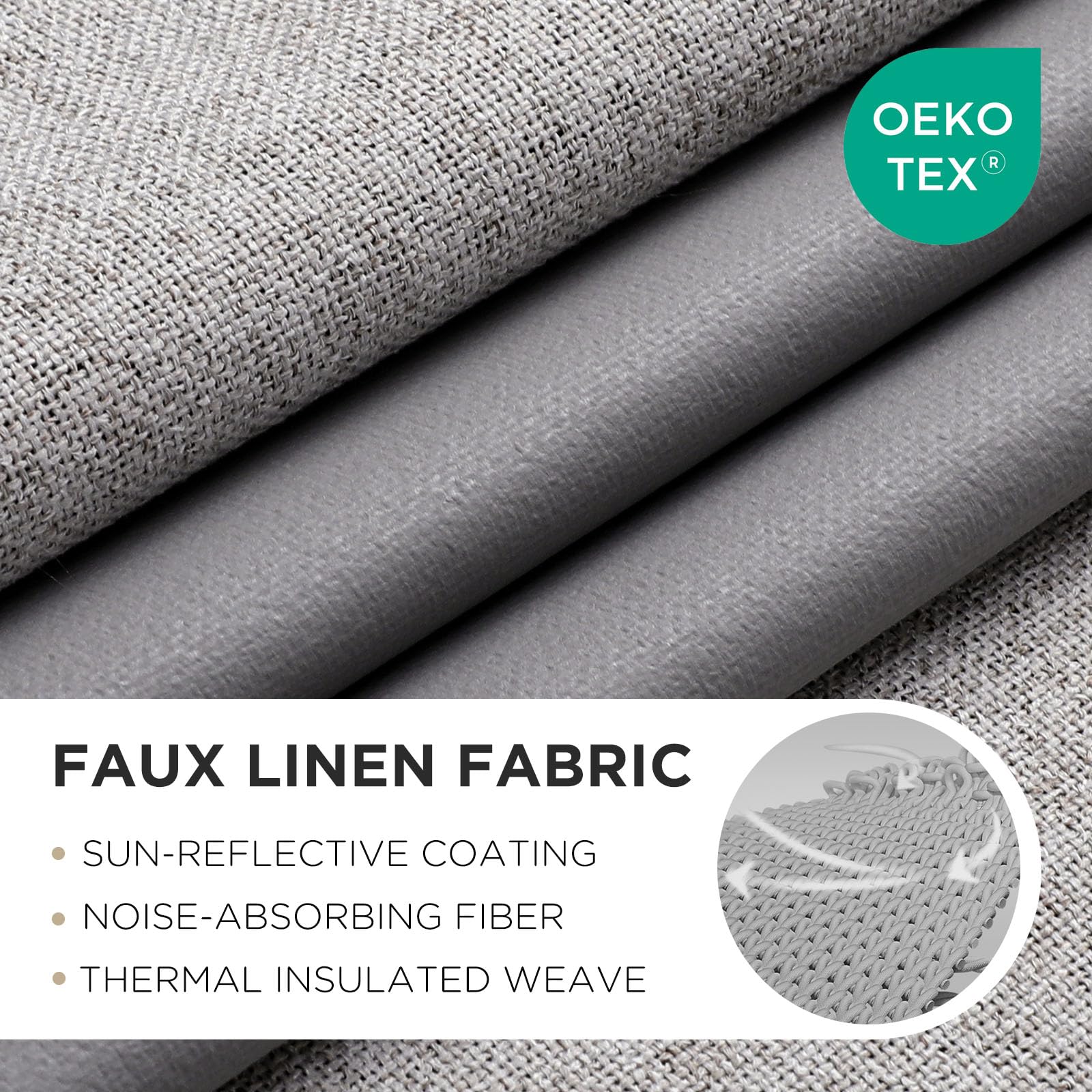 Joydeco gros plan sur texture faux-lin offrant élégance tactile