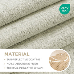 Joydeco gros plan tissu imitation lin montrant texture durable