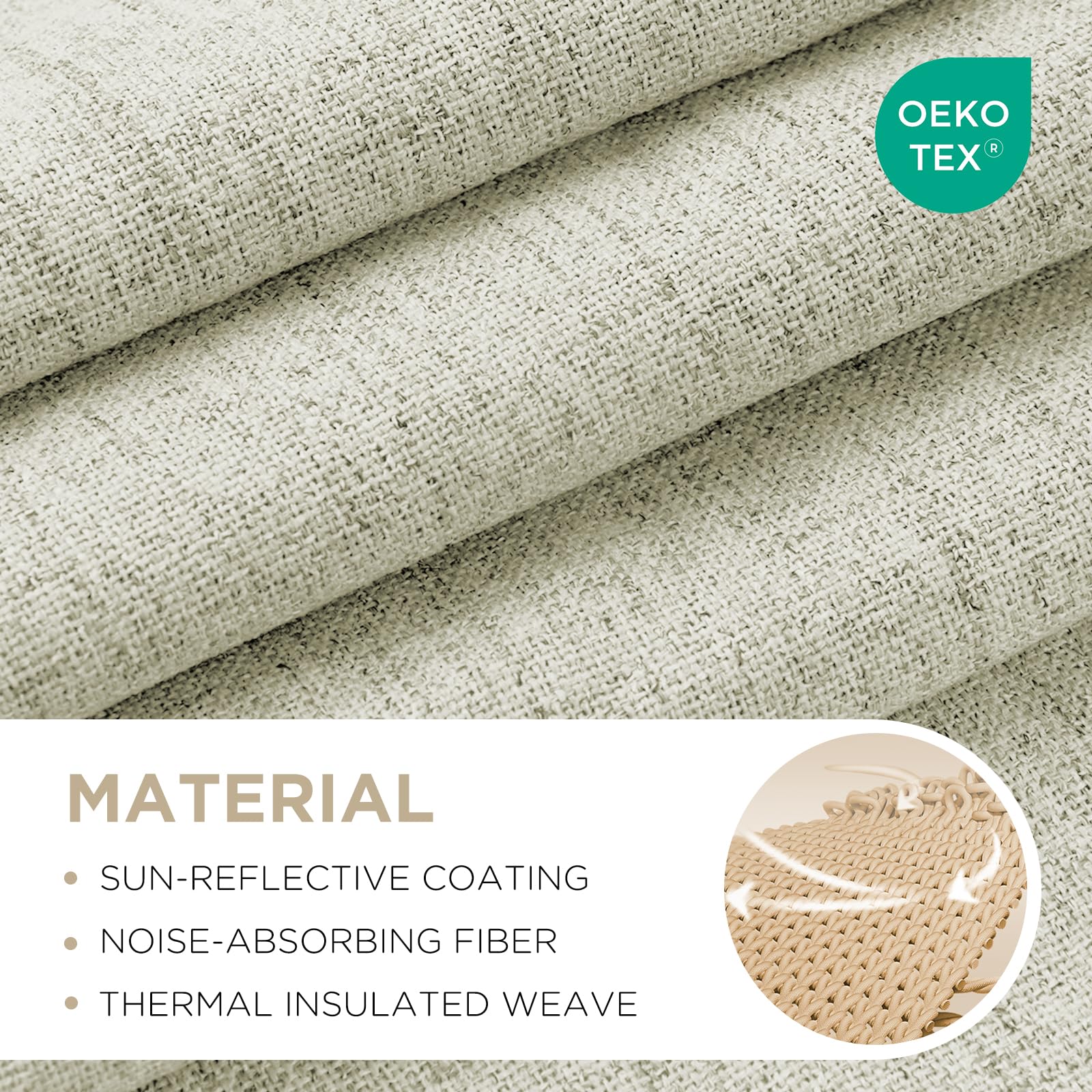 Joydeco gros plan tissu lin texturé apportant élégance