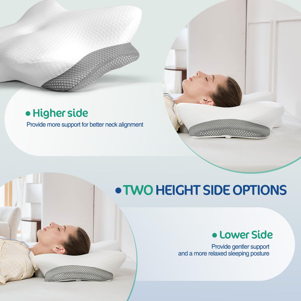JOYENERGY oreiller posé à côté d'une main pour échelle et portabilité