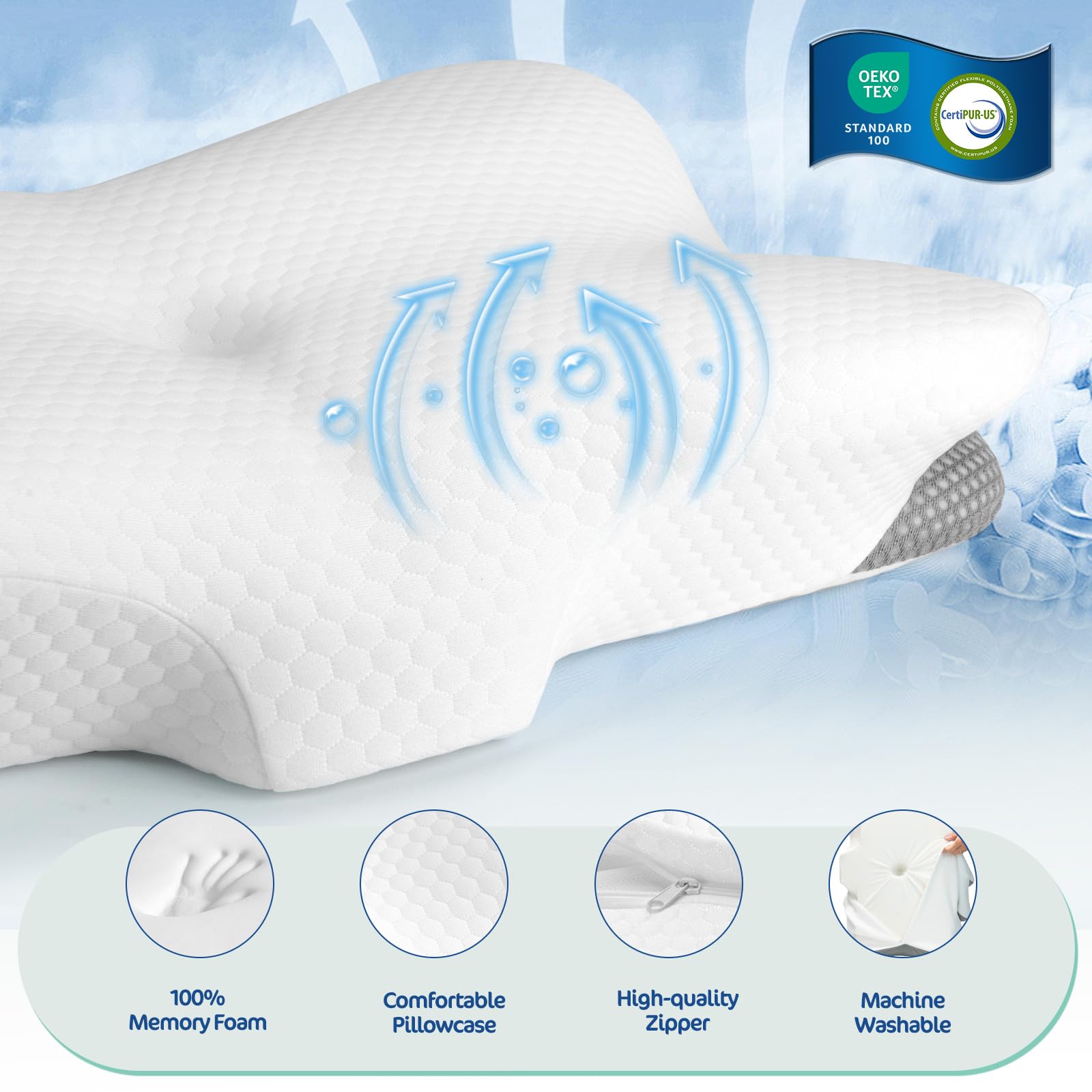JOYENERGY oreiller utilisé par dormeur de côté réduit pression d'épaule