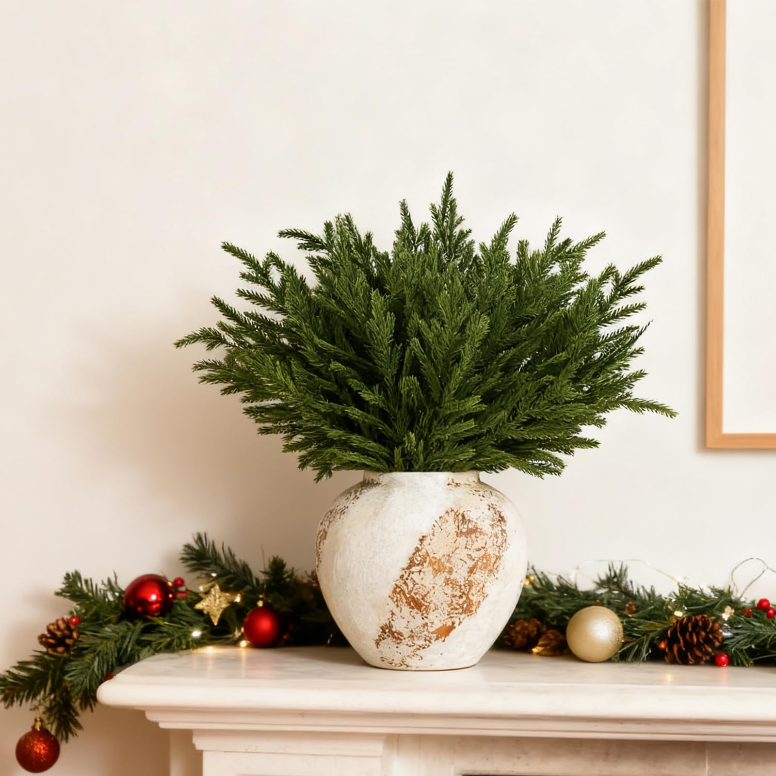 joyhalo couronne de Noël décorée avec tiges apportant relief et tenue