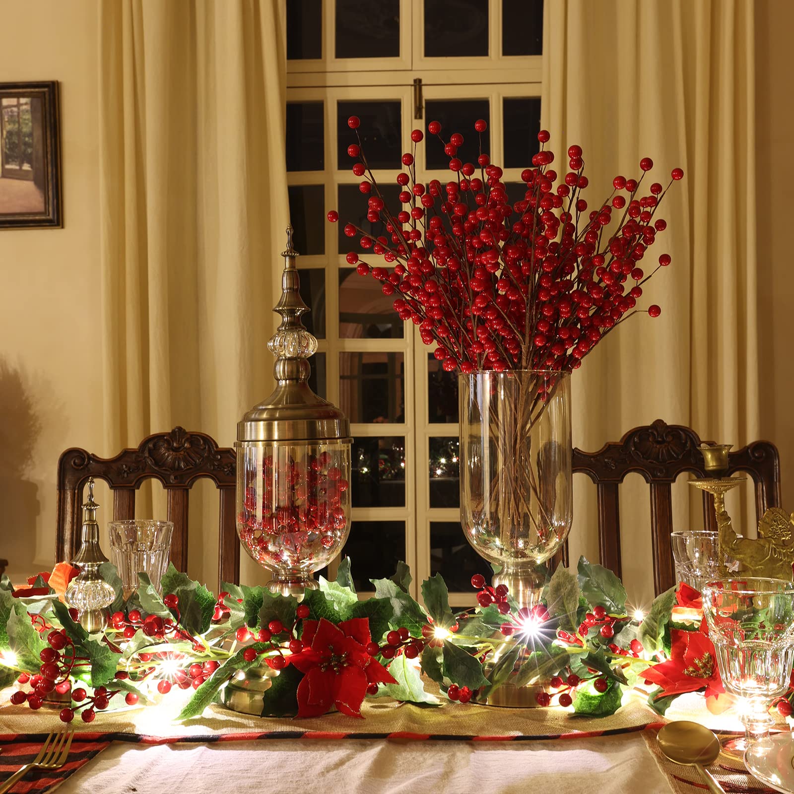 joyhalo étagère de Noël décorée intégrant tiges pour ambiance