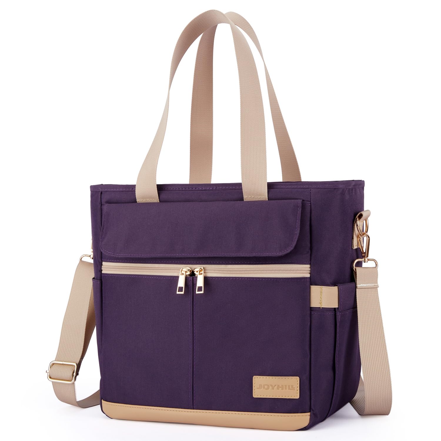JOYHILL face avant du sac isotherme D-PURPLE montrant design et poche avant, pratique pour transport