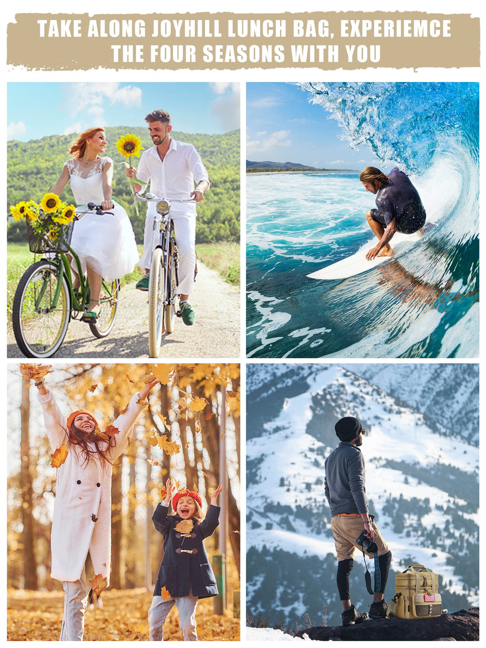 JOYHILL lunch box comparaison taille à côté d'une bouteille pour échelle