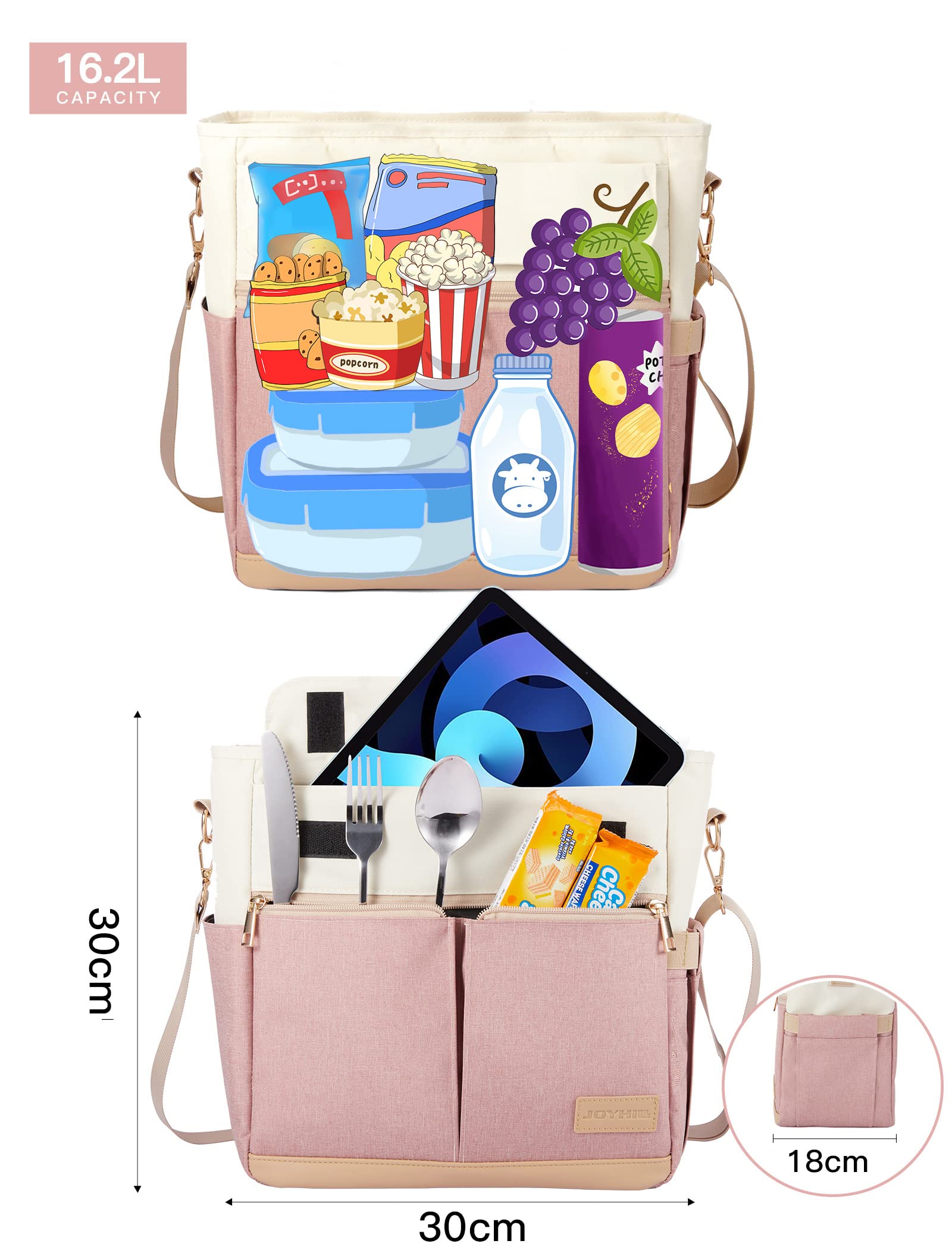 JOYHILL sac en usage au bureau, transporte boîtes et bouteilles facilement