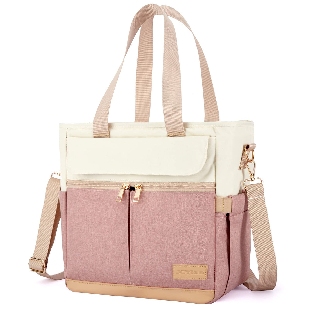 JOYHILL sac déjeuner face avant montrant le design et la couleur A-PINK, look professionnel