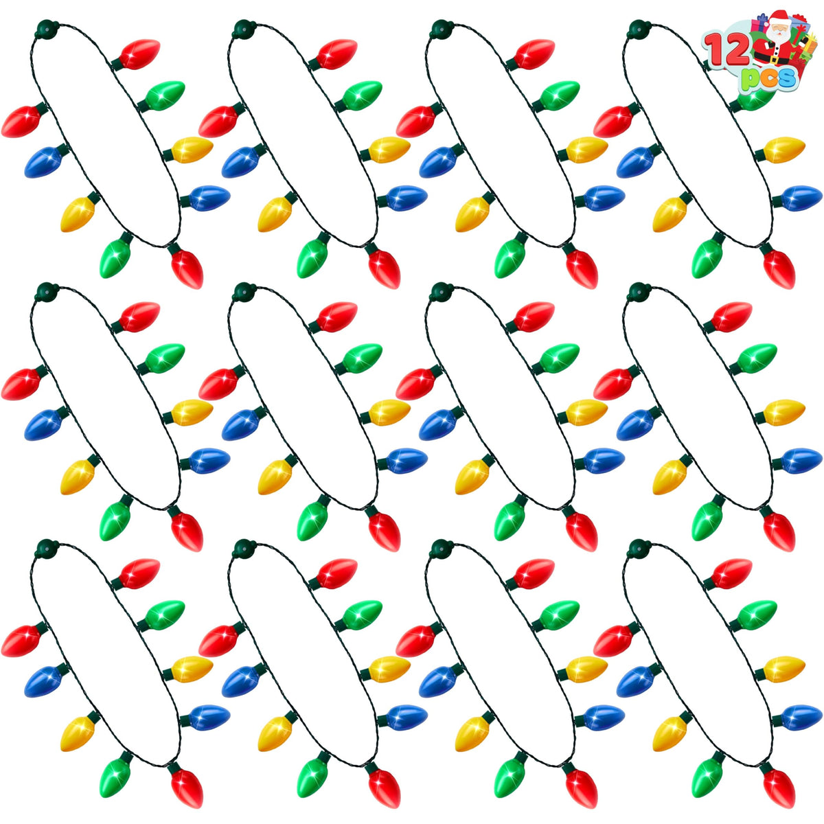 JOYIN collier vue avant montrant neuf ampoules et design léger bénéfique pour fête