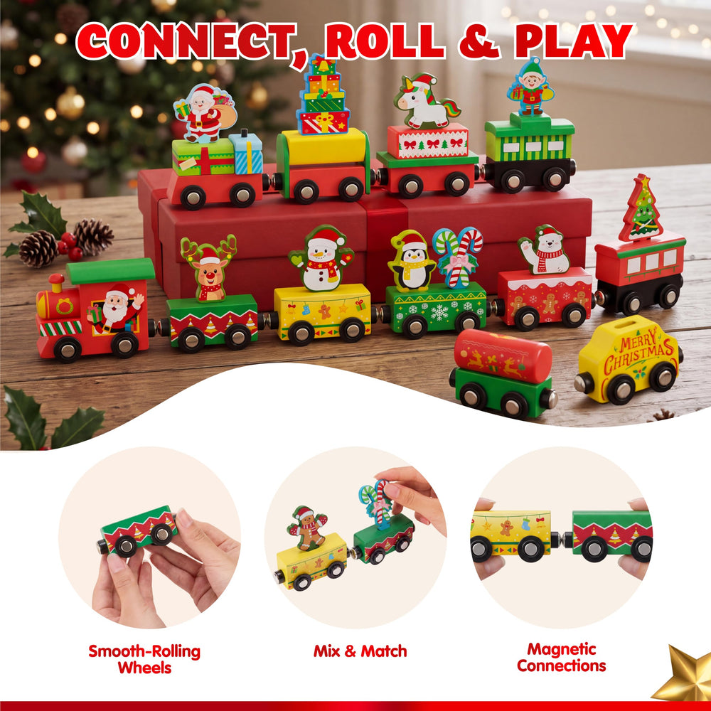 Palette JOYIN des couleurs vives des wagons, stimule l'imagination et l'apprentissage des couleurs