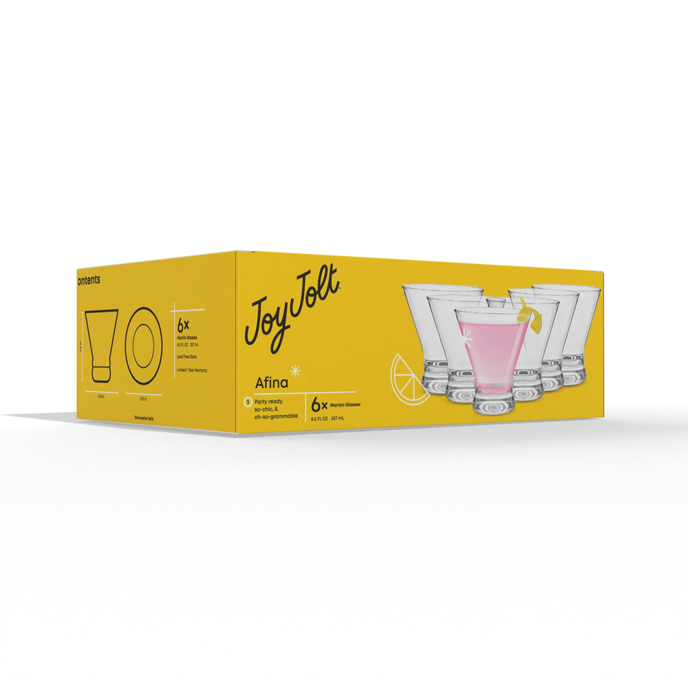 JoyJolt verre Afina servant un dessert montrant polyvalence d'utilisation