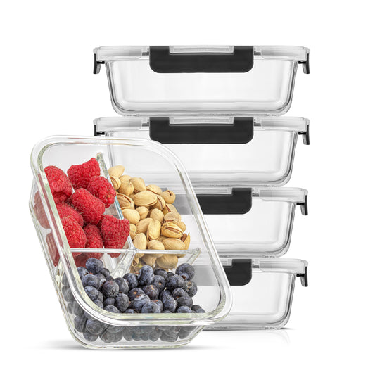 JoyJolt boîte repas face ouverte montrant trois compartiments et organisation pratique