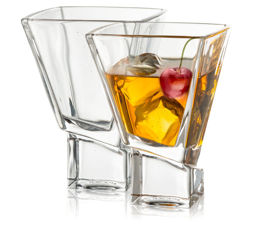 JoyJolt verre avant packaging montrant design carré et élégance