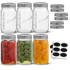 JoyJolt face avant du pack montrant 6 bocaux et accessoires pour organisation