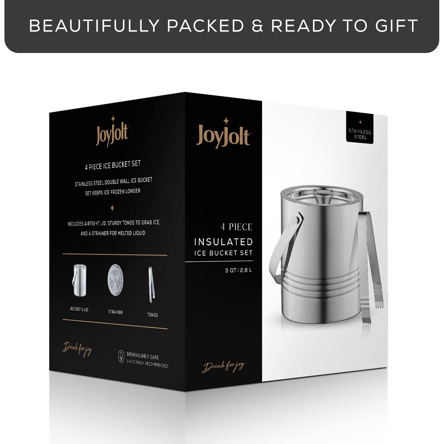 JoyJolt seau emballage cadeau présenté prêt à offrir en toute sécurité