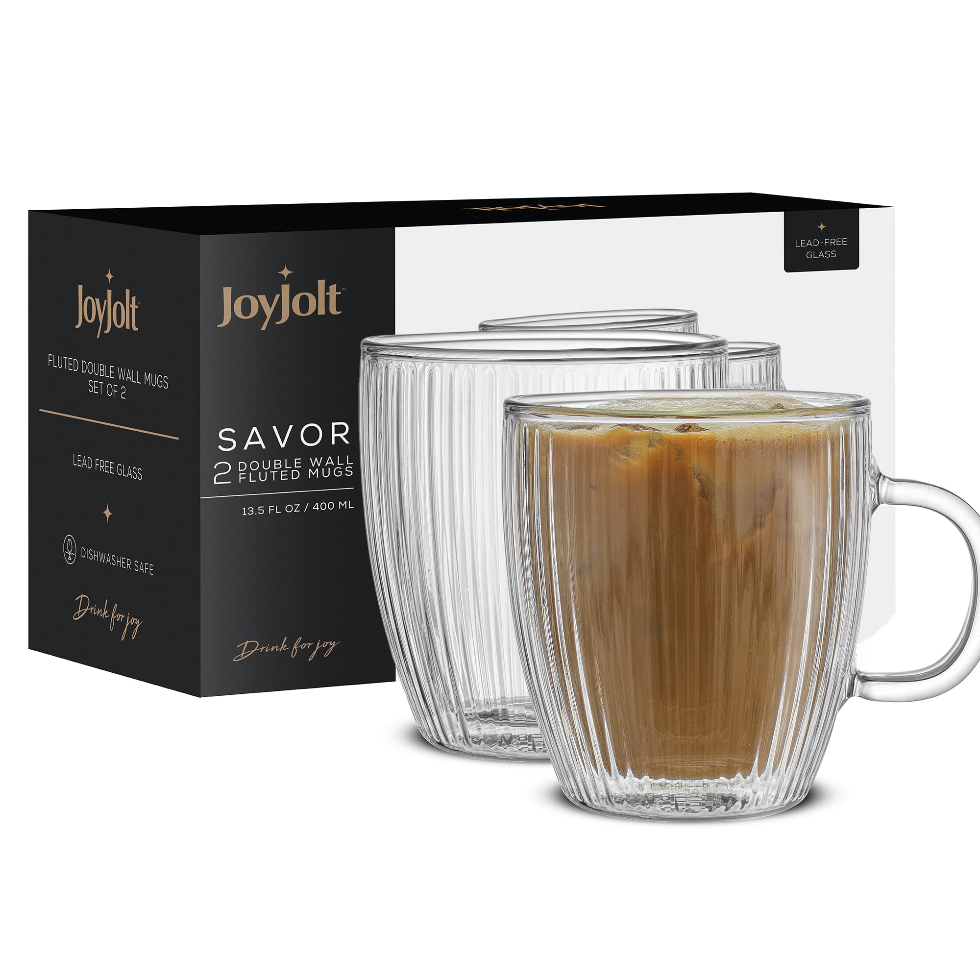 JoyJolt tasse dans cuisine moderne suggérant usage quotidien stylé