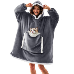 JOYWOO vue avant du hoodie gris montrant coupe et poche, confort instantané