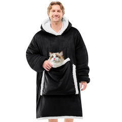 JOYWOO vue avant du hoodie couverture montrant la poche pratique et le style oversize