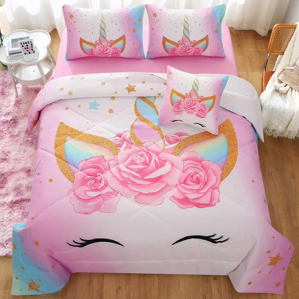 JQinHome couette déployée sur lit twin aspect moelleux et coloré