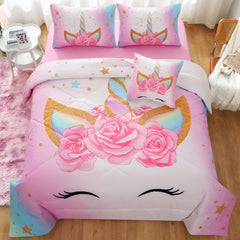 JQinHome couette déployée sur lit twin aspect moelleux et coloré