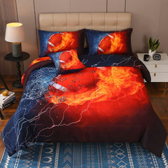 JQinHome gros plan du motif football flamme, design dynamique et durable