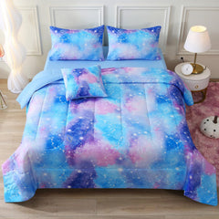 JQinHome face de la parure galaxie bleu montrant design et emballage
