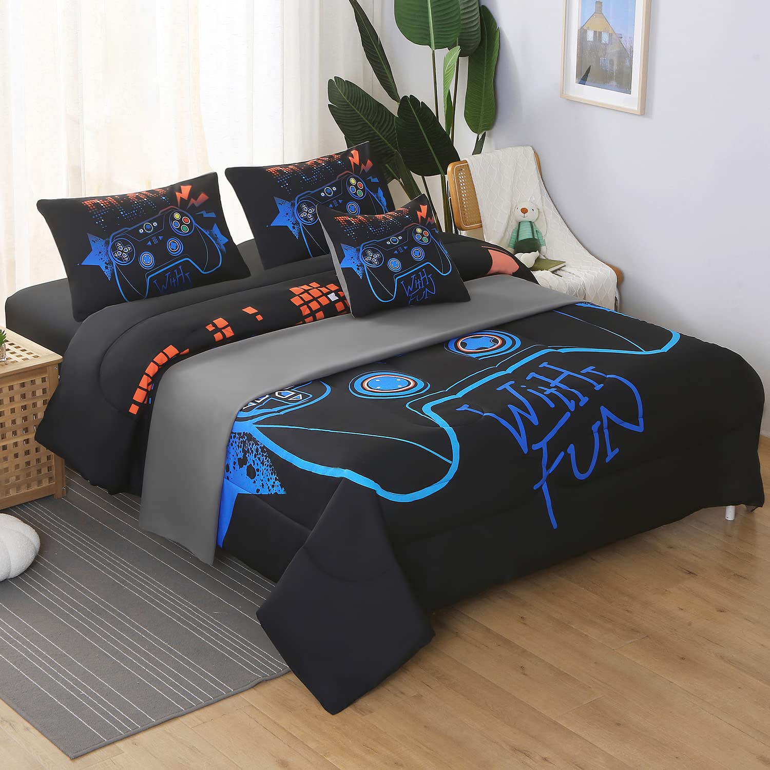 JQinHome ensemble installé sur lit twin offrant look soigné