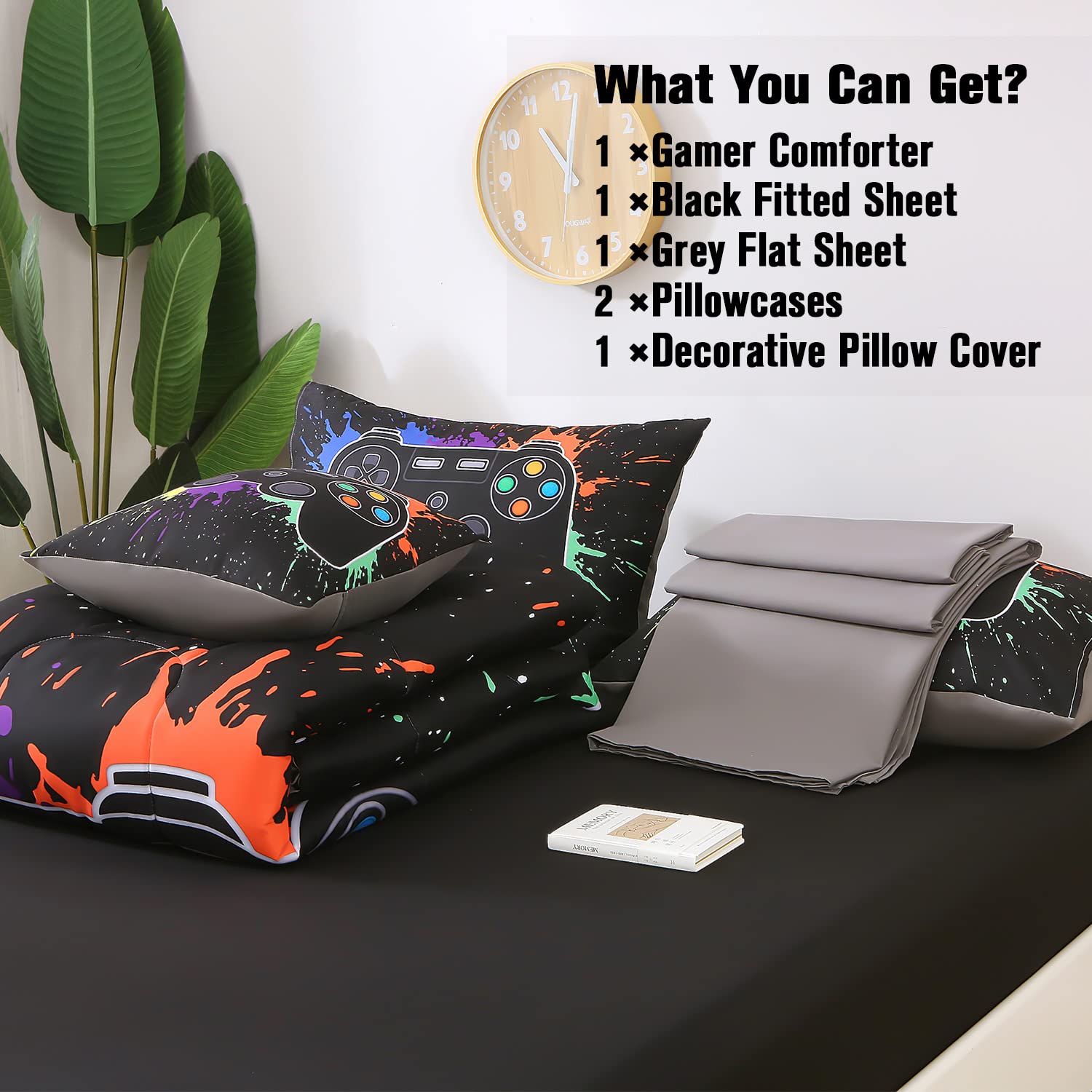JQinHome parure en situation dans chambre ado créant décor gaming