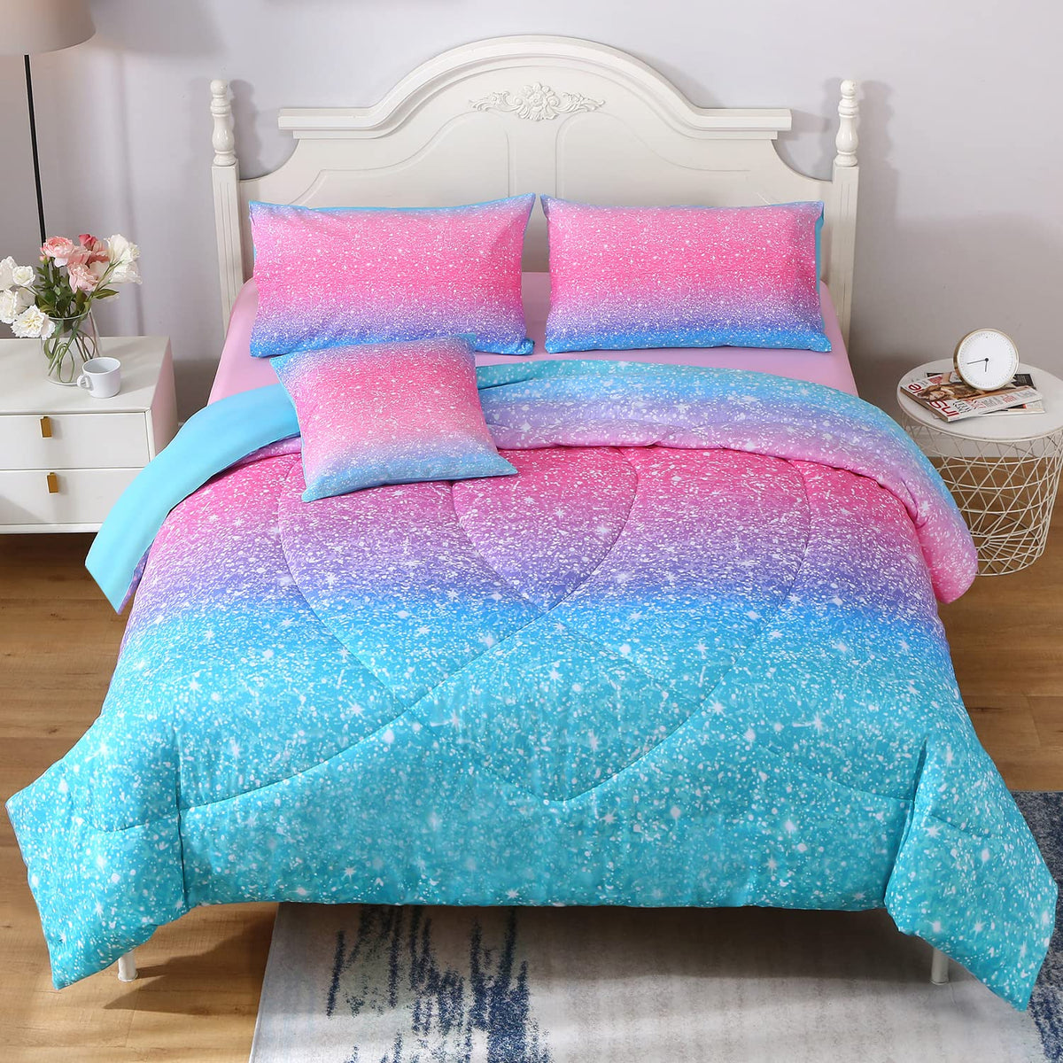 JQinHome face avant de la couette pailletée montrant motif attrayant