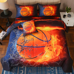 JQinHome face avant du comforter avec motif basketball, décoration sportive