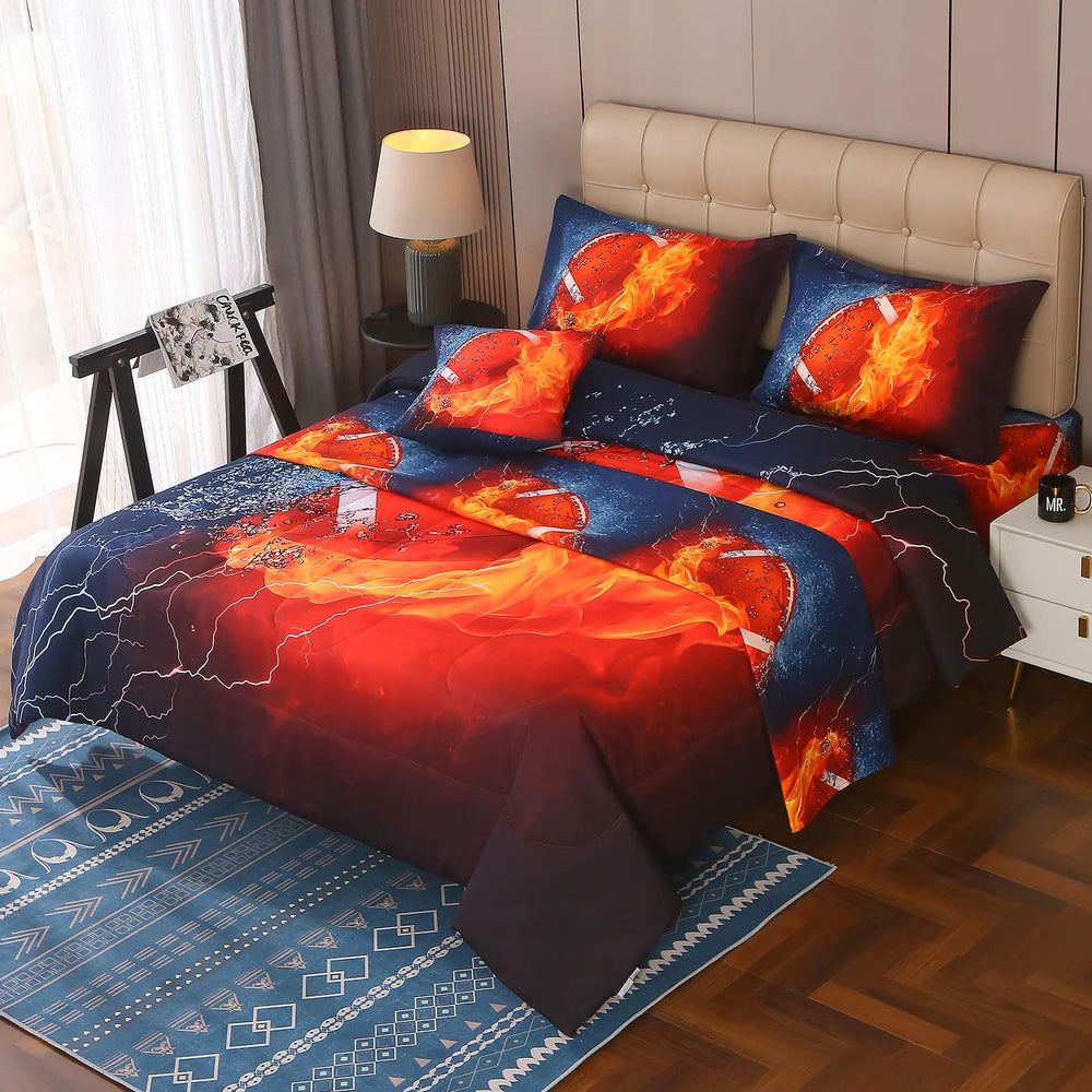 JQinHome lit aménagé avec la parure, ambiance chambre sportive attrayante