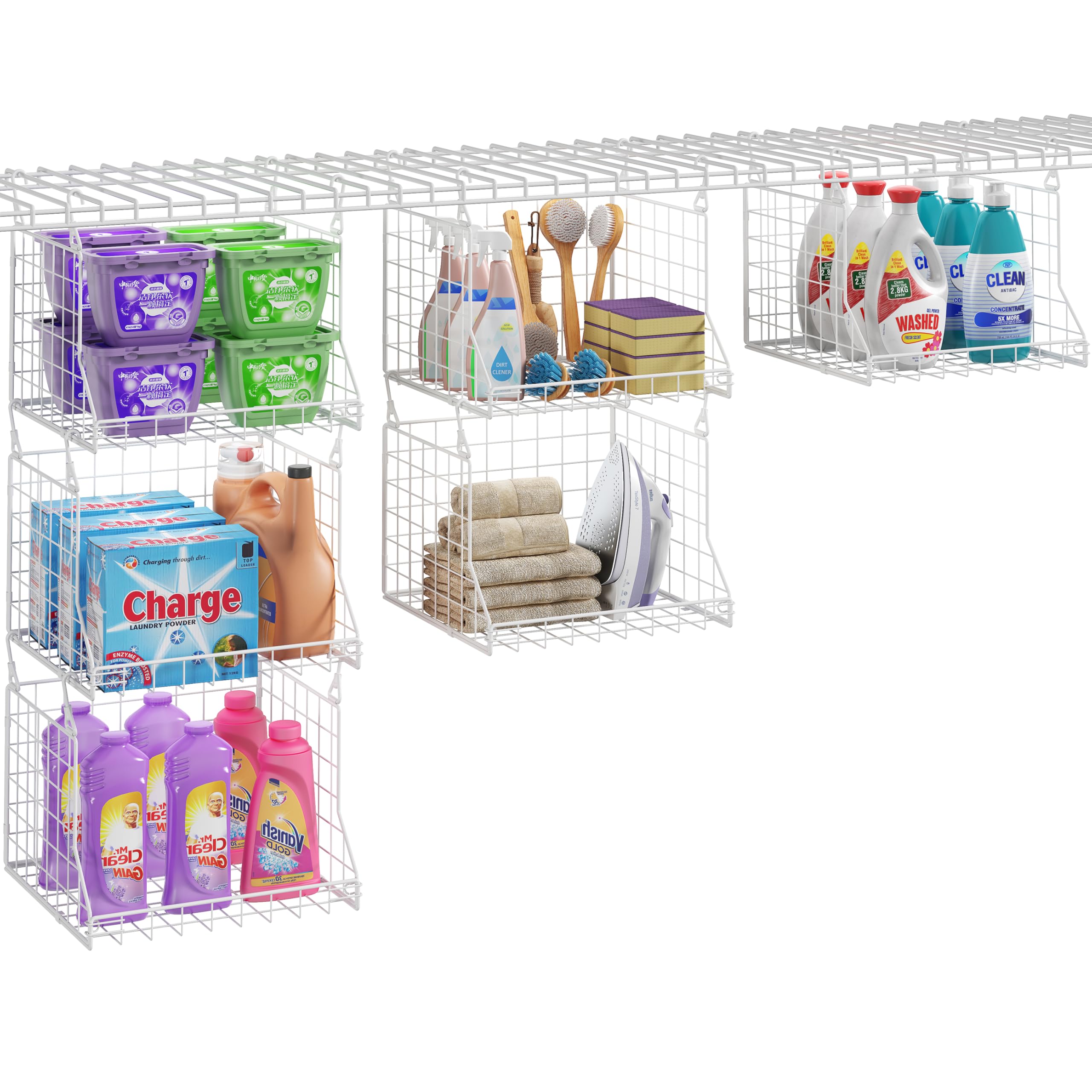 Jsskeeim vue avant des trois paniers pour organisation efficace