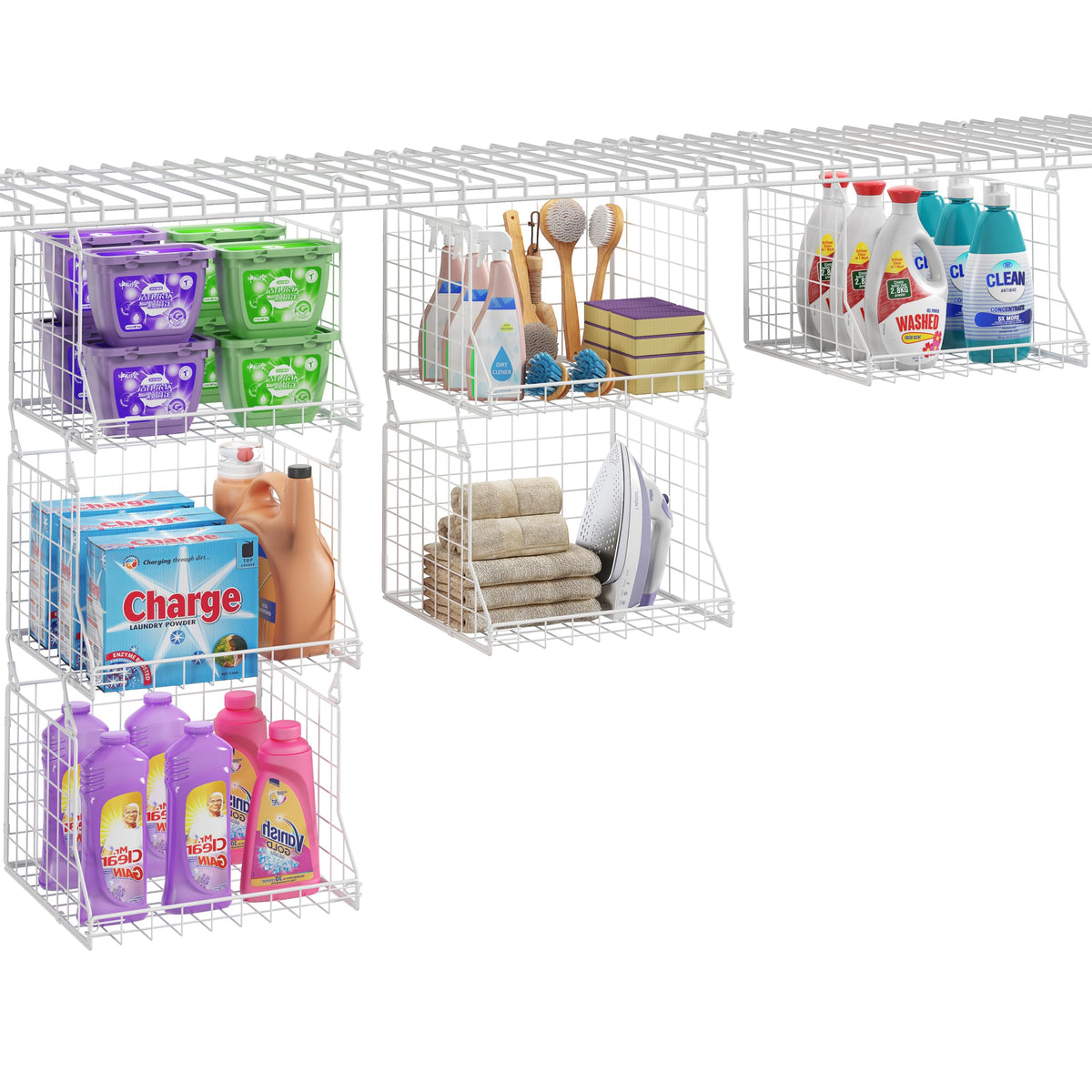 Jsskeeim vue avant des trois paniers pour organisation efficace