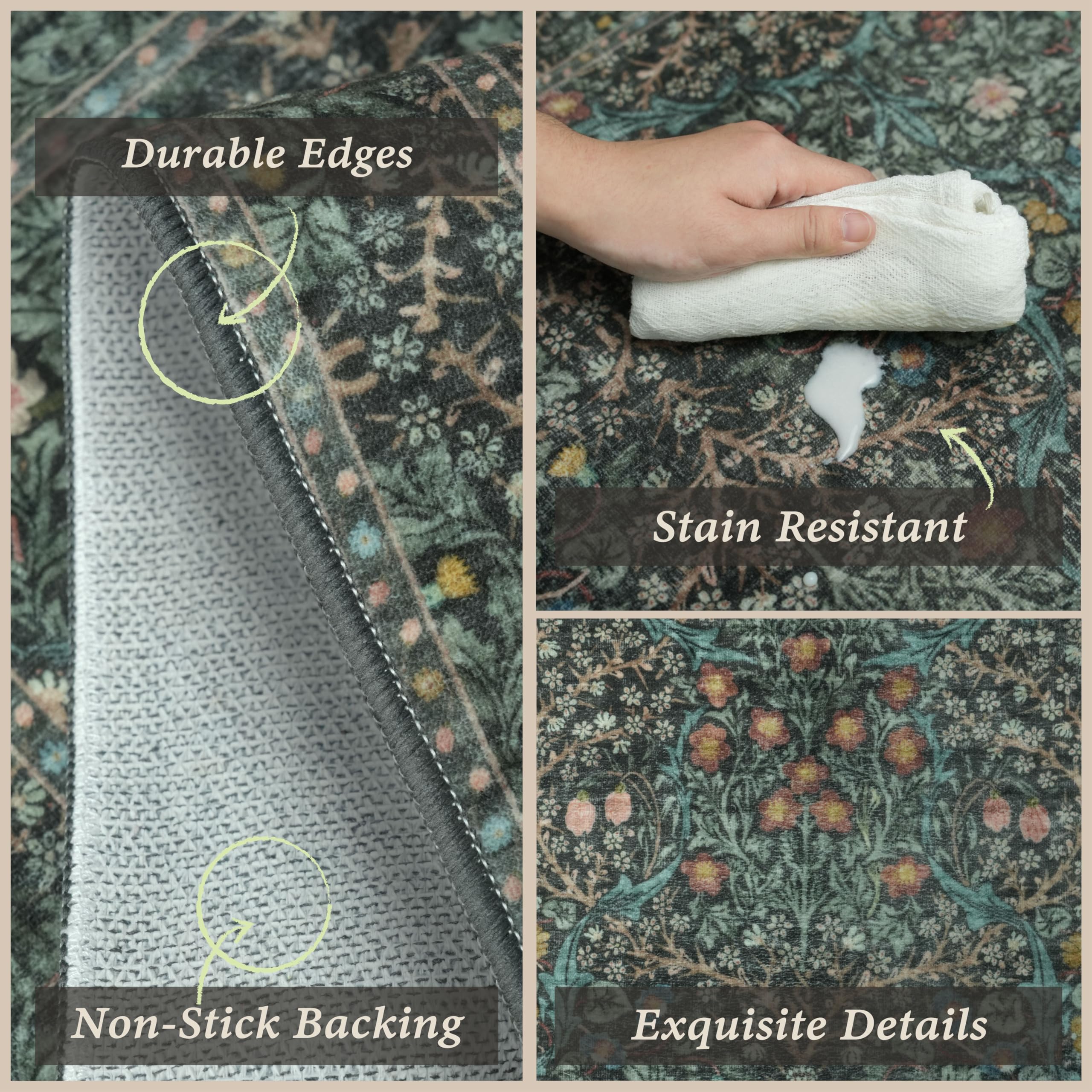 JTJ tapis placé devant évier dans cuisine, apporte confort et style
