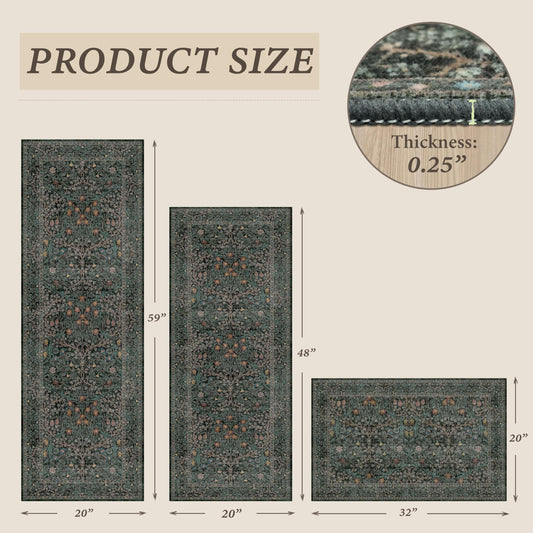 JTJ tapis gros plan du tissu montrant motif botanique et texture durable