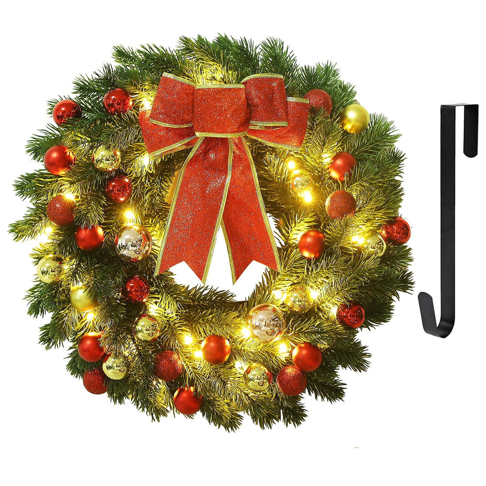 Juegoal couronne 16" accrochée sur porte, embellit l’entrée avec chaleur