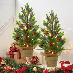 Juegoal sapin de face placé sur une table apporte ambiance festive