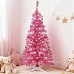 Juegoal sapin rose vue face emballé, design compact et festive