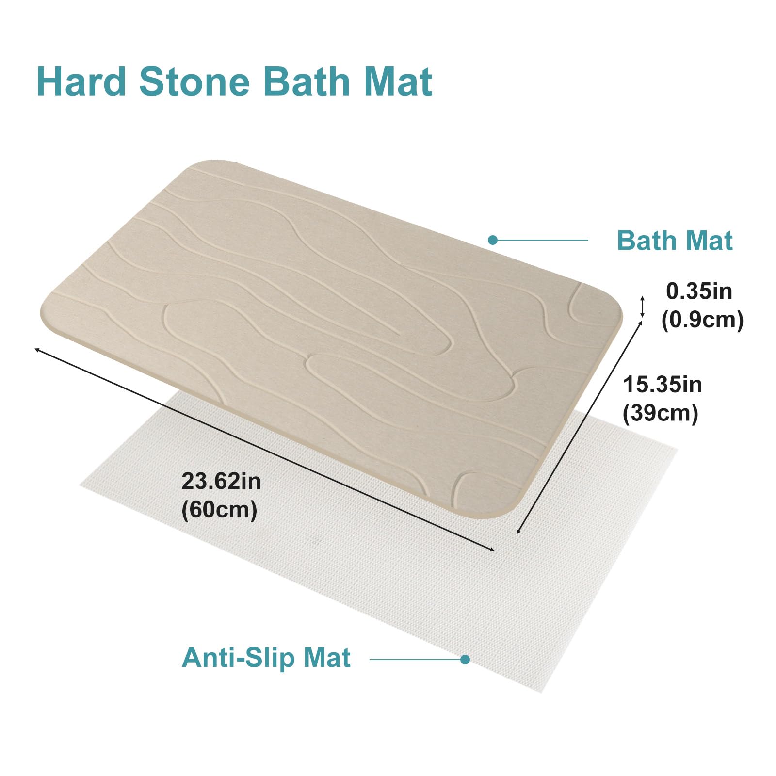 JUERLEN tapis en usage devant douche, garde le sol sec et propre