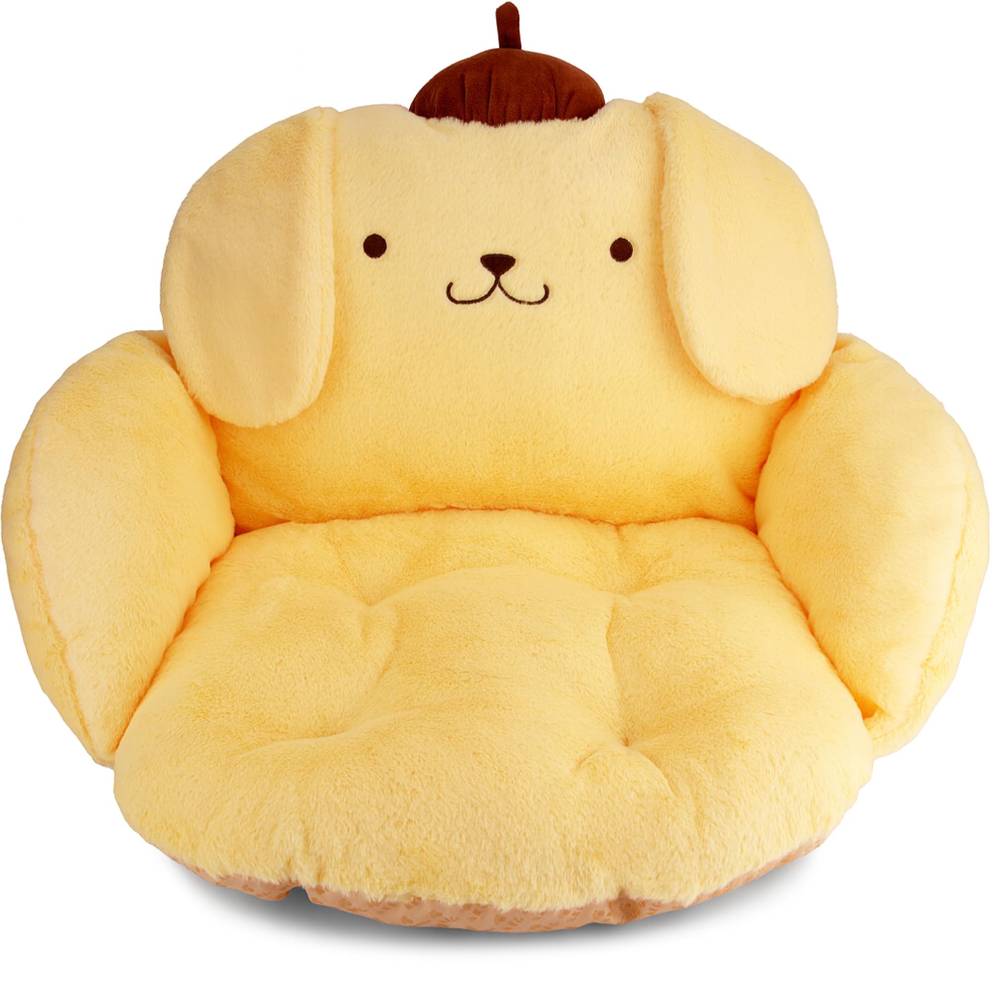 juju GOODS coussin jaune face montrant design kawaii et confort visuel