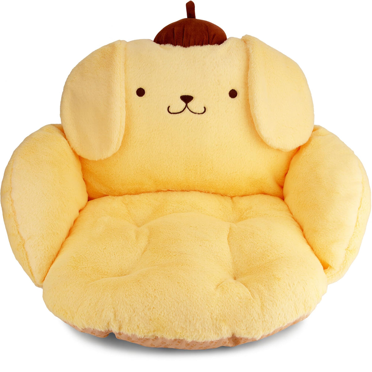 juju GOODS coussin jaune face montrant design kawaii et confort visuel