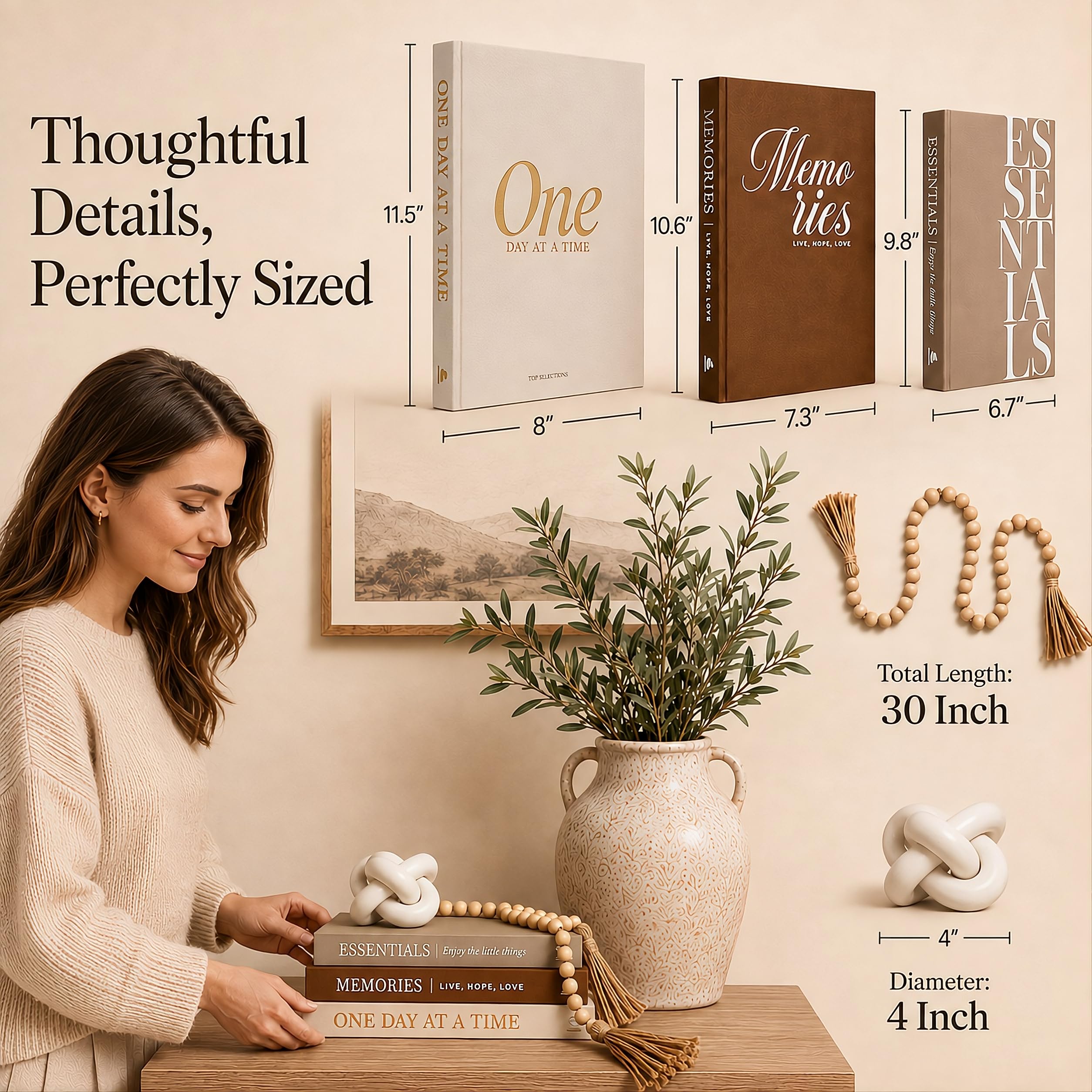 JULZEN guirlande nœud bois et perles ajoutant texture naturelle décor