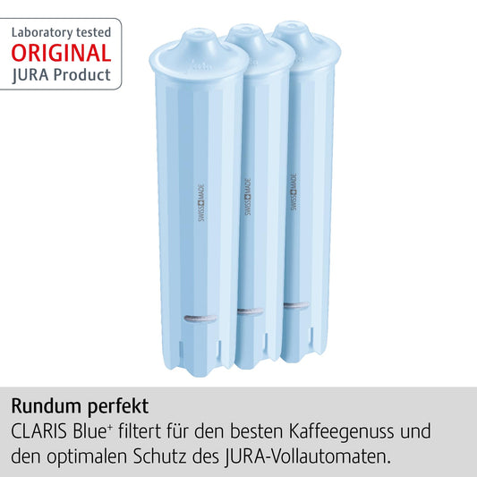 Jura CLARIS Blue+ gros plan sur les granulés montrant action anticalcaire