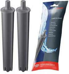 JURA CLARIS PRO Smart vue avant du pack de 2 filtres montrant l'emballage et la compatibilité, protection de la machine