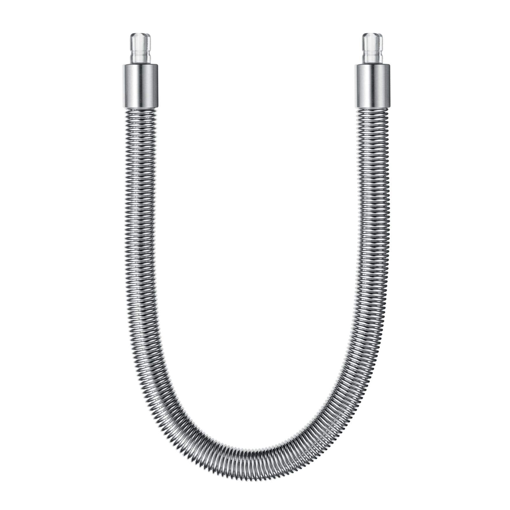 Tuyau à lait JURA HP3 vue avant montrant la gaine inox et finition élégante, durabilité accrue