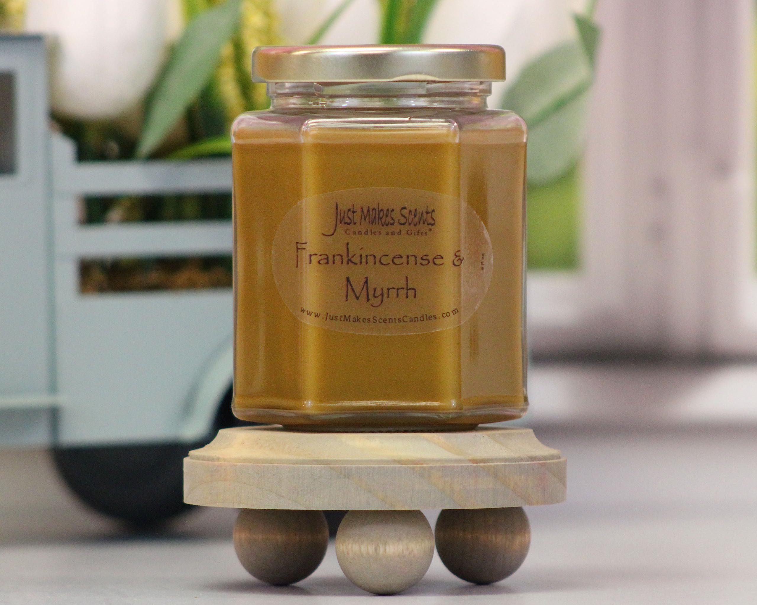 Just Makes Scents gros plan mèche sans métal, combustion propre