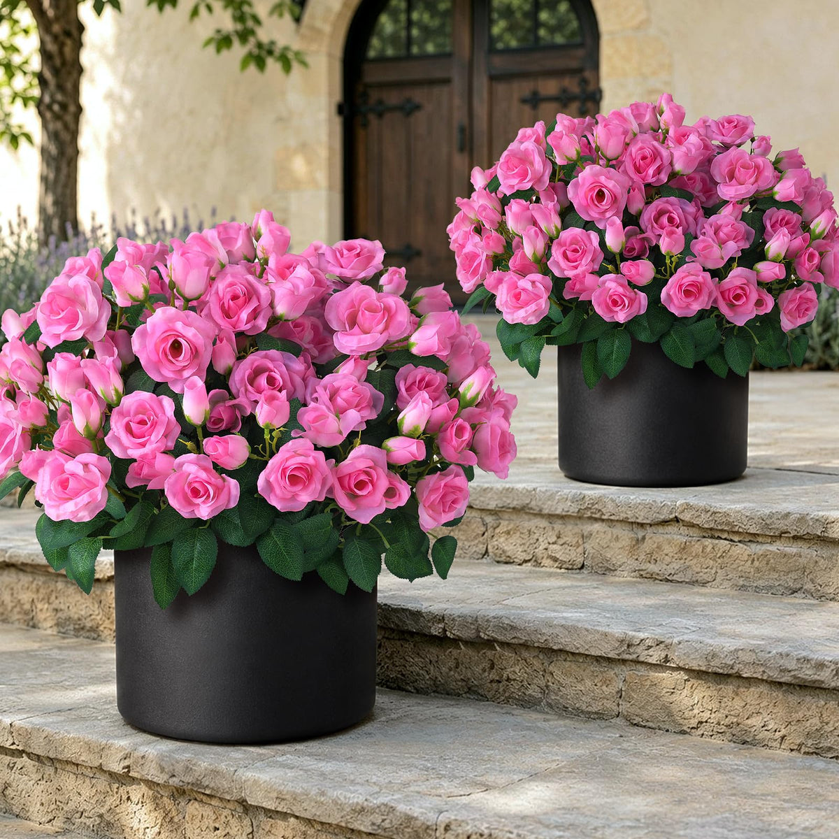 Juxdp topiaire rose face montrant accueil élégant